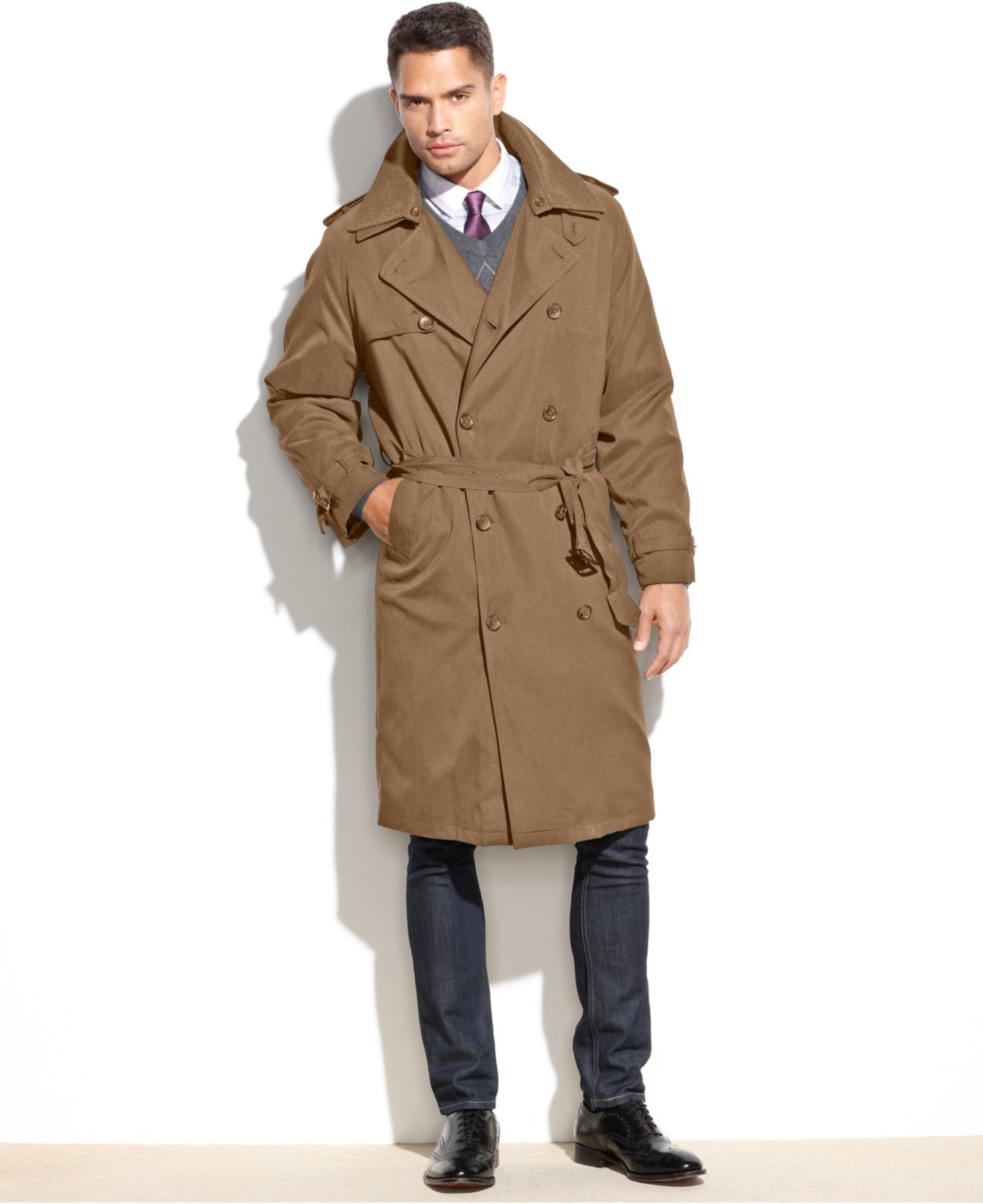 London fog Coat, Iconic Belted Trench Raincoat in Natural for Men | Lyst